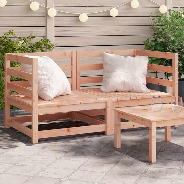 vidaXL Garden Sofas Corner 2 pcs 70x70x67 cm Solid Wood Douglas