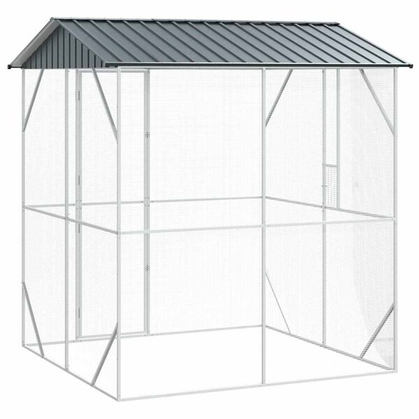 vidaXL Bird Cage Anthracite 215 x 208 x 247 cm Galvanised steel