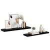 vidaXL Floating Wall Shelves 2 pcs High Gloss Black 90x23.5x3.8 cm MDF
