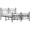 vidaXL Metal Bed Frame without Mattress with Footboard Black 140x190cm