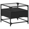 vidaXL Coffee Table with Glass Top Black 50x50x45 cm Steel