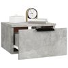 vidaXL Wall-mounted Bedside Cabinet Concrete Grey 34x30x20 cm