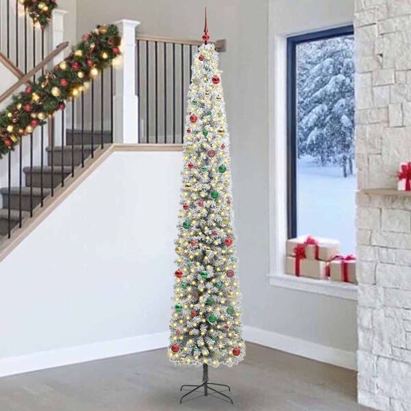 vidaXL Artificial Christmas Tree with 300 LEDs with Stand Green 270 cm