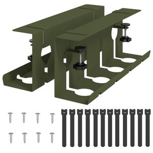 vidaXL Under Desk Cable Management Tray 2 pcs Olive Green