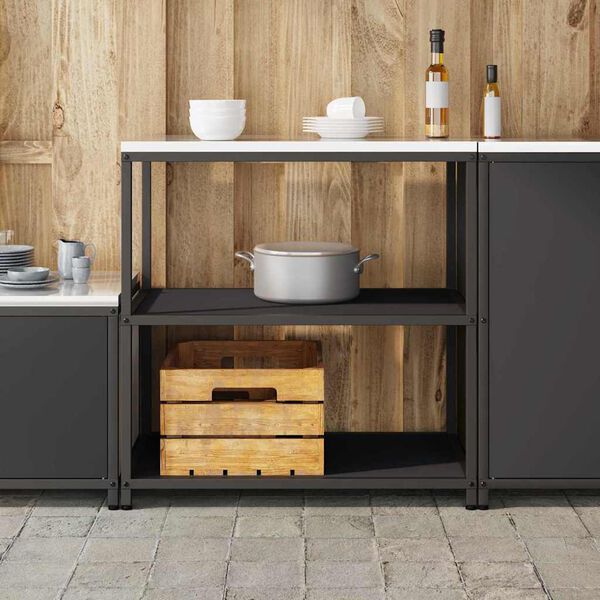 vidaXL Kitchen Storage with Shelf Anthracite 90 x 50 x 92 cm Steel