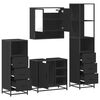 vidaXL 4&nbsp;Piece Bathroom Furniture Set&nbsp;Black Engineered Wood