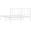 vidaXL Metal Bed Frame without Mattress with Headboard White 140x200cm