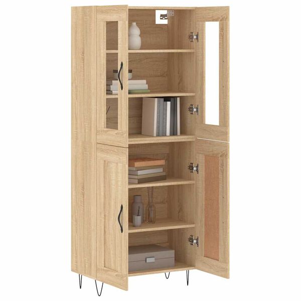 vidaXL Highboard Sonoma Oak 69.5x34x180 cm Engineered Wood