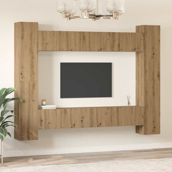 vidaXL TV Cabinet Set 10 pcs Artisan Oak 30.5 x 30 x 90 cm