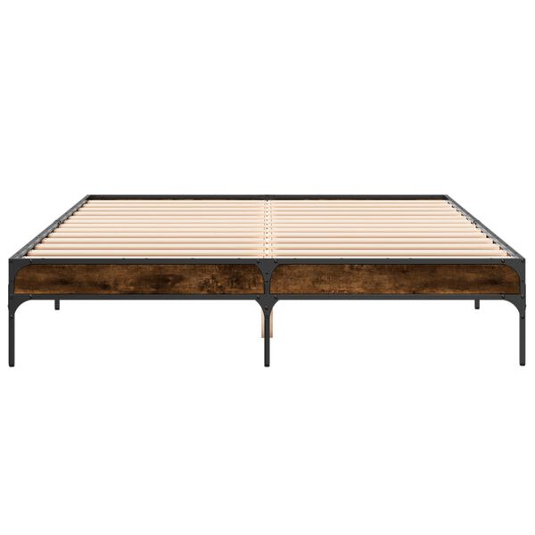 vidaXL Bed Frame without Mattress Smoked Oak 150x200 cm King Size
