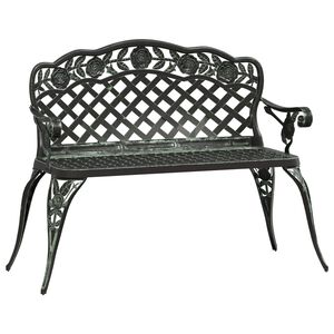 vidaXL Garden Bench 108 cm Cast Aluminium Green