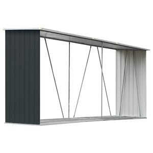 vidaXL Garden Log Storage Shed 330x84x152 cm Anthracite