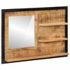 vidaXL Mirror with Shelves 80x8x55 cm Glass and Solid Wood Mango