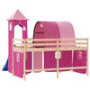 vidaXL Kids' Loft Bed with Tower without Mattress Pink 80x200 cm