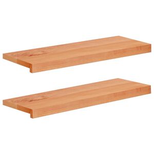 vidaXL Stair Treads 2 pcs 80 x 25 x 2 cm Varnish Solid Beech Wood