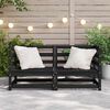 vidaXL Garden Corner Sofas 2 pcs Black Solid Wood Pine