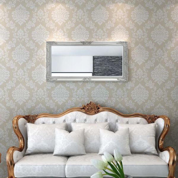 vidaXL Wall Mirror Baroque Style 120x60 cm Silver