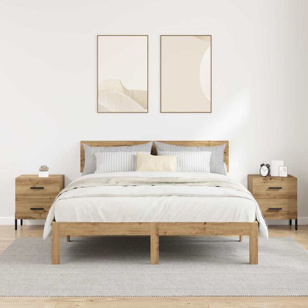 vidaXL Bedside Cabinet with Drawer 2 pcs Artisan Oak 40 x 35 x 47.5 cm