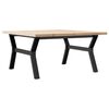 vidaXL Coffee Table Y-Frame 90x90x45.5 cm Solid Wood Pine and Steel