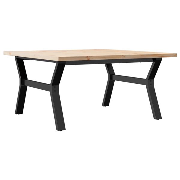 vidaXL Coffee Table Y-Frame 90x90x45.5 cm Solid Wood Pine and Steel