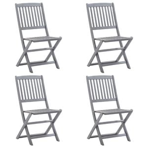 vidaXL Folding Chairs 4 pcs Solid Acacia Wood