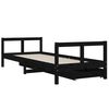 vidaXL Kids Bed Frame with Drawers Black 80x200 cm Solid Wood Pine