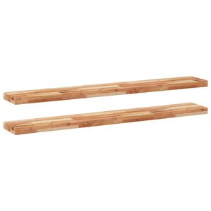 vidaXL Floating Shelves 2 pcs 140x20x4 cm Oil Finished Solid Wood Acacia
