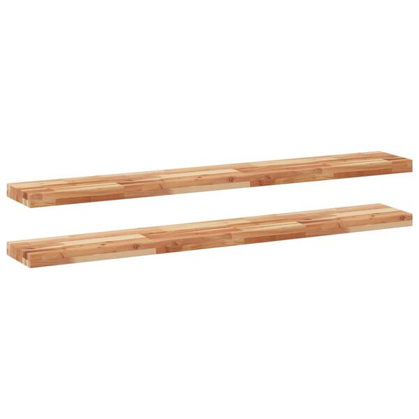 vidaXL Floating Shelves 2 pcs 140x20x4 cm Oil Finished Solid Wood Acacia