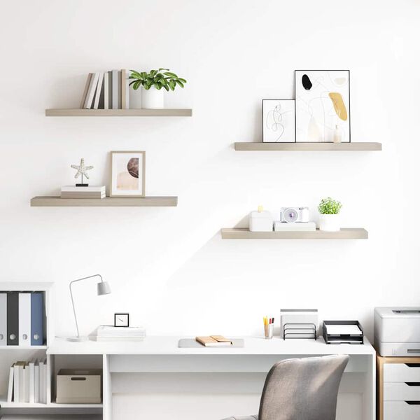 vidaXL Floating Wall Shelves 4 pcs Oak 80x23.5x3.8 cm MDF