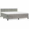 vidaXL Box Spring Bed with Mattress Light Grey 160x200 cm Velvet