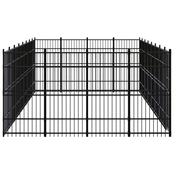 vidaXL Outdoor Dog Kennel Steel 29.49 m²