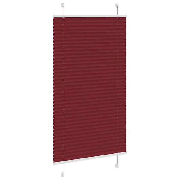 vidaXL Pleated Blind Bordeaux Red 80x150 cm Fabric Width 79.4 cm Polyester