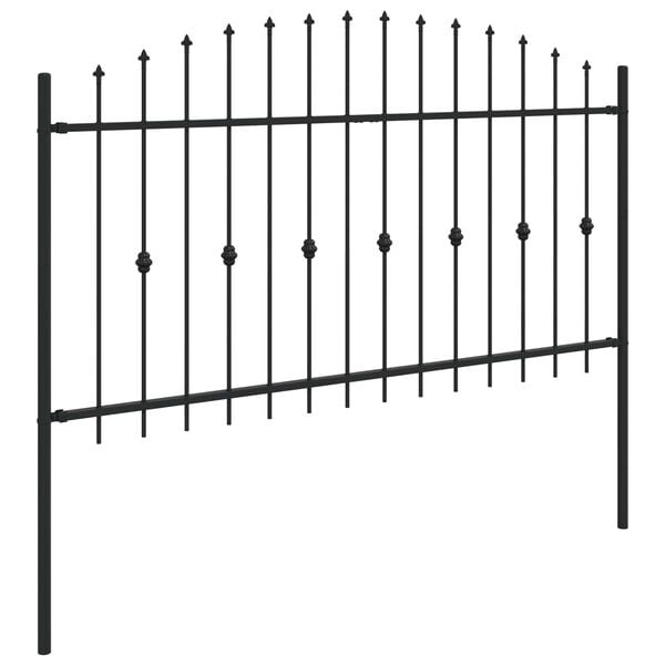 vidaXL Spike Fence Black 200 x 150 cm Powder-Coated Steel