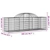 vidaXL Arched Gabion Baskets 10 pcs 200x50x60/80 cm Galvanised Iron