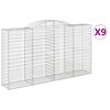 vidaXL Arched Gabion Baskets 9 pcs 300x50x160/180 cm Galvanised Iron
