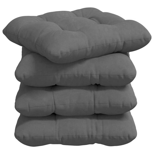 vidaXL Seat Cushions 4 pcs Dark Grey 40 x 40 cm Microfibre Fabric