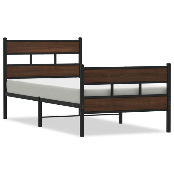 vidaXL Bed Frame without Mattress with Headboard and Footboard 75x190 cm Small Single
