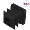 vidaXL End Caps 12 pcs Black 15 x 15 x 15 mm PP