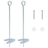 vidaXL Earth anchor 2 pcs &Oslash;10 x 40 cm Galvanized Metal Silver