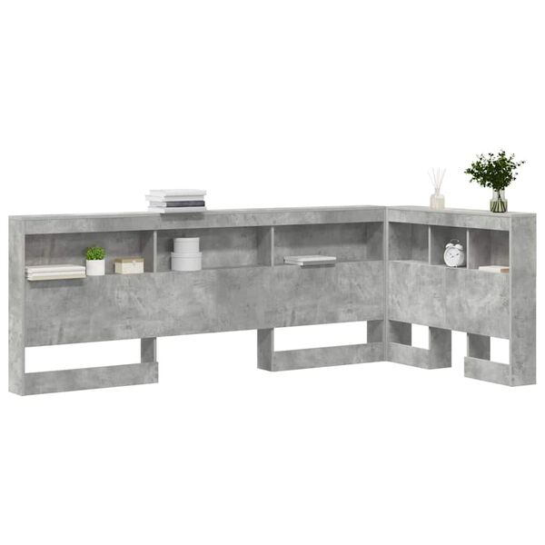 vidaXL Storage Headboard Concrete Grey 80 cm Engineered Wood