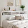 vidaXL Headboard Cabinet with LED White 220x17x102 cm
