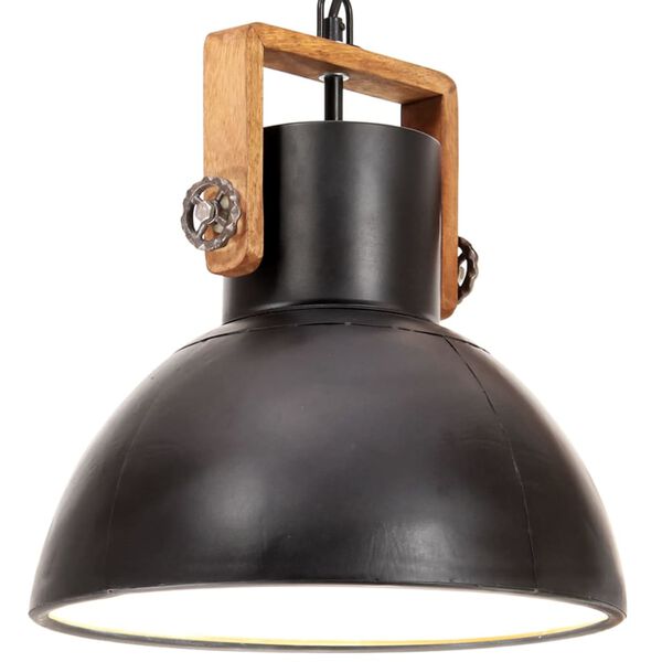 vidaXL Industrial Hanging Lamp 25 W Black Round 30 cm E27