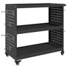 vidaXL Tool Trolley with Shelf Black 75 x 35 x 73 cm Cold-rolded steel