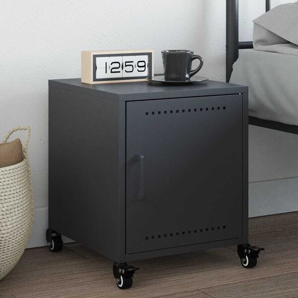 vidaXL Bedside Cabinet Anthracite 36x39x43.5 cm Steel