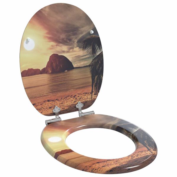 vidaXL Soft-Close Toilet Seat Orange 44 x 38 cm MDF board