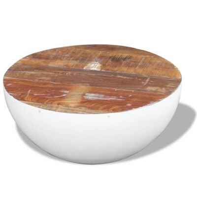 vidaXL Bowl Shaped Coffee Table Solid Reclaimed Wood 60x60x30 cm