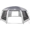 vidaXL Pool Tent with Removable Fly & Mesh Walls Grey 690x690 cm