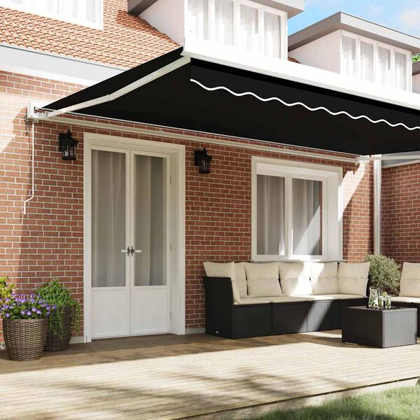 vidaXL Awning Black 500 x 300 x 165 cm Polyester and Aluminium