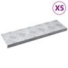 vidaXL Stair Tread Rectangular 5 pcs Silver 60 x 18 cm Aluminium