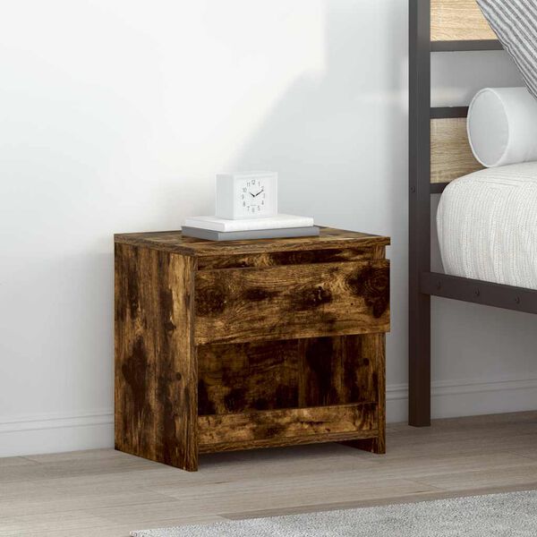 vidaXL Bedside Cabinets 2 pcs Smoked Oak 40x30x39 cm Engineered Wood